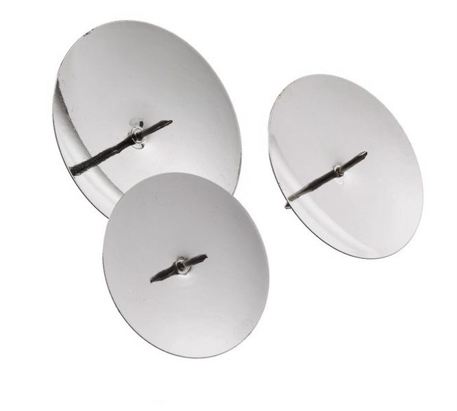 Misky s bodci 5,3 cm (4 ks) stříbrné