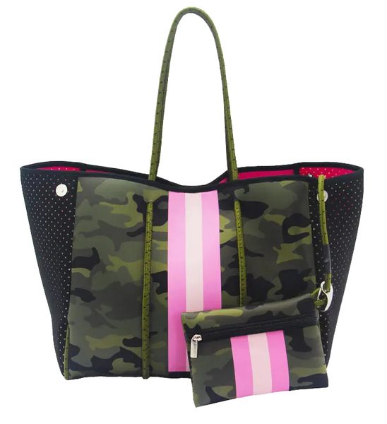 Neoprenová dámská plážová taška voděodolná kamufláž zeleno-černá NG13