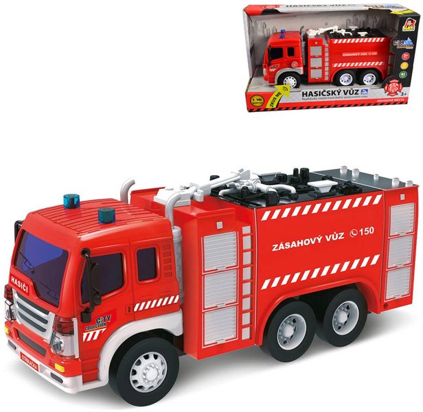 Auto požární cisterna hasičský vůz na baterie Světlo Zvuk
