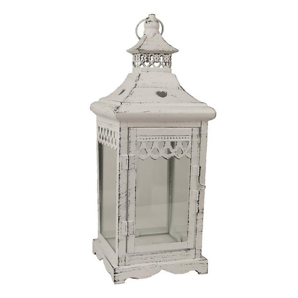 Kovová lucerna bílá 35 cm K2961