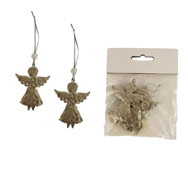 Anděl k zavěšení, 2ks X3505-29 - 5.5 x 0,6 x 7 cm
