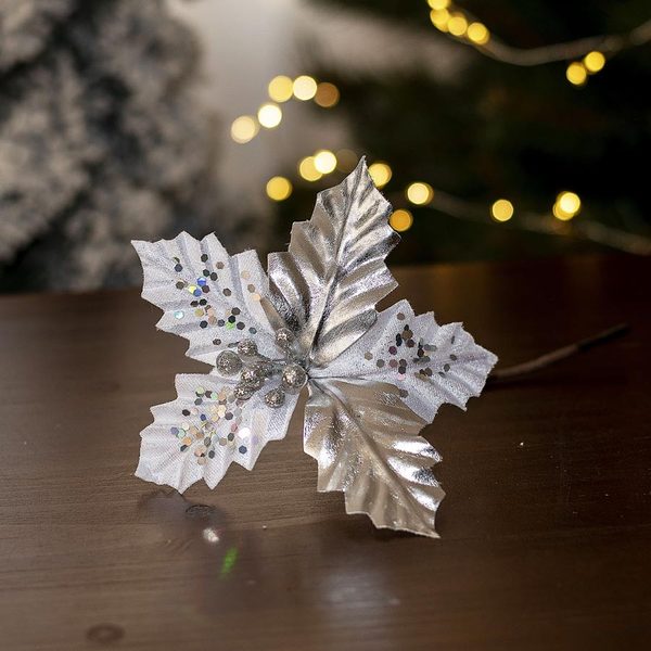 Dekorační květ vánoční hvězda 10 cm X3581/1