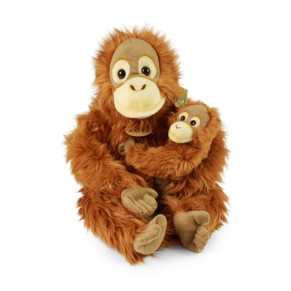 Plyšový orangutan s mládětem 25 cm