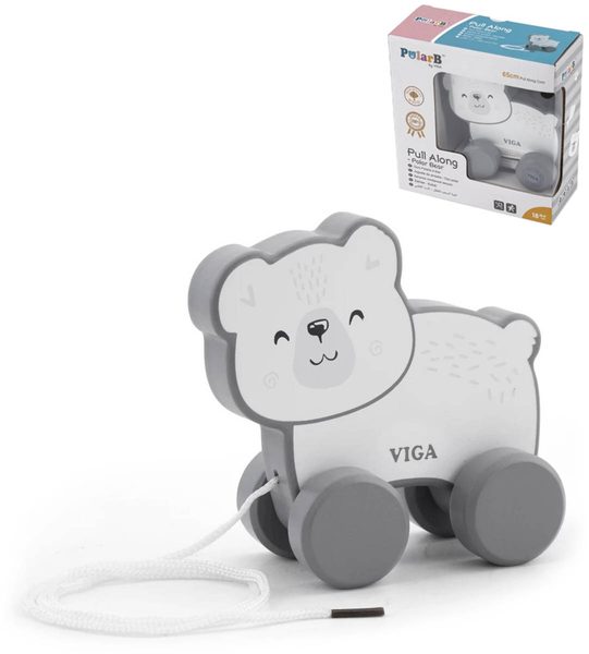 VIGA DŘEVO PolarB Tahačka baby lední medvěd tahací