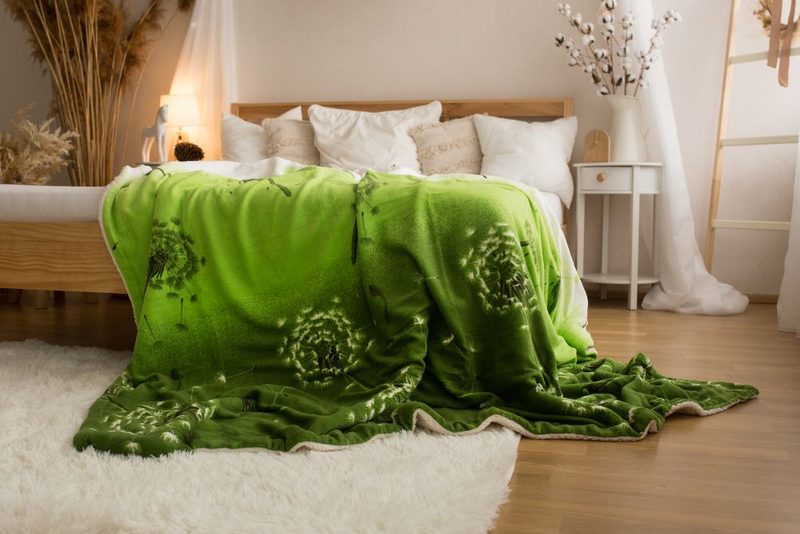 Beránková deka 150x200cm Pampeliška zelená