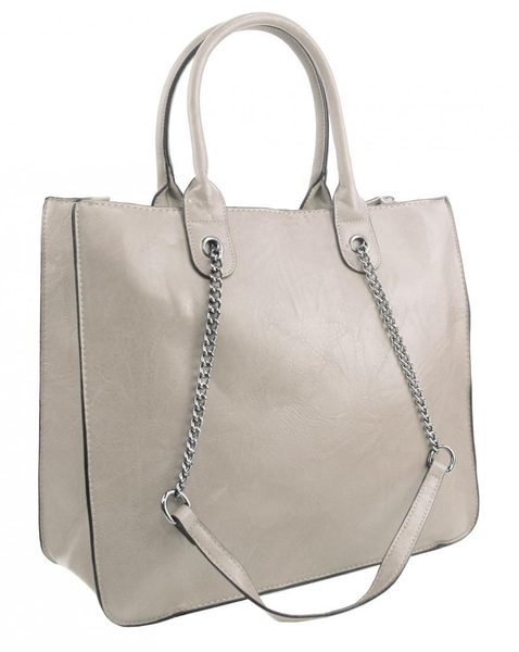 JGL Krémová velká dámská kabelka do ruky i přes rameno