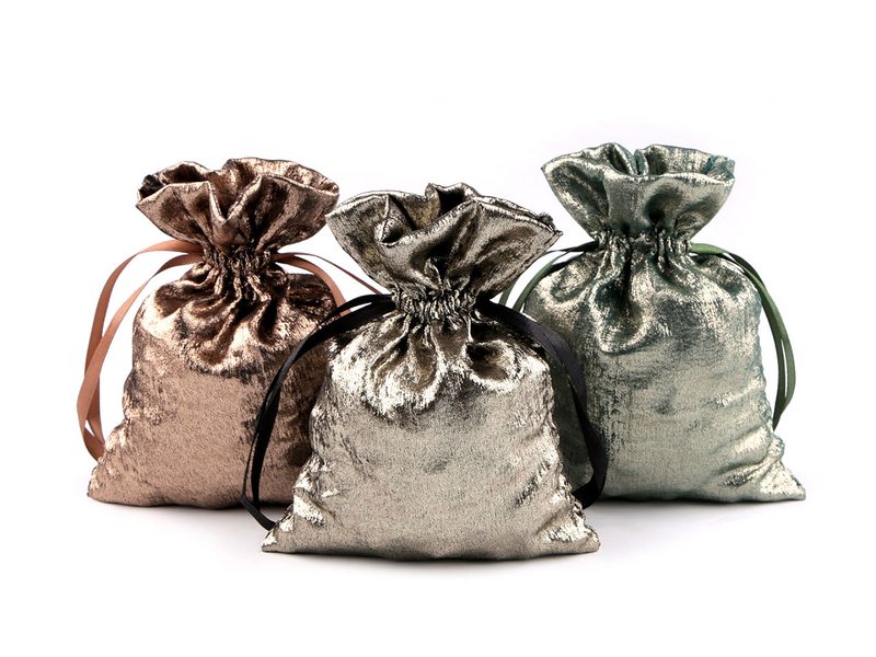 Dárkový pytlík s metalickým efektem 13x18 cm