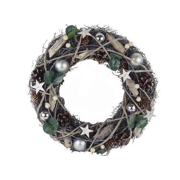 Vánoční věnec P2285 - 34 × 34 × 10 cm