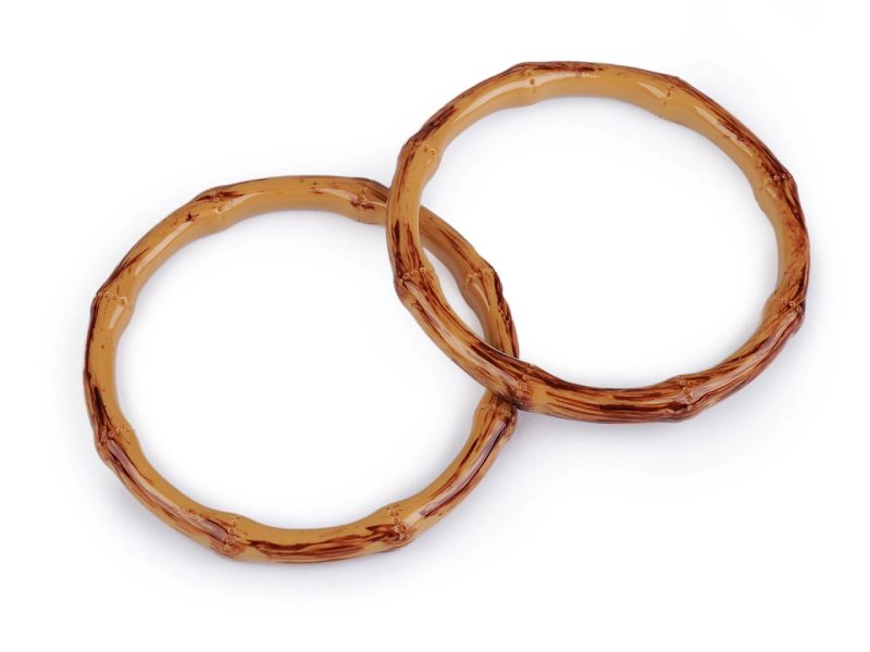 Plastová ucha na tašky imitace bambusu Ø12,5 cm