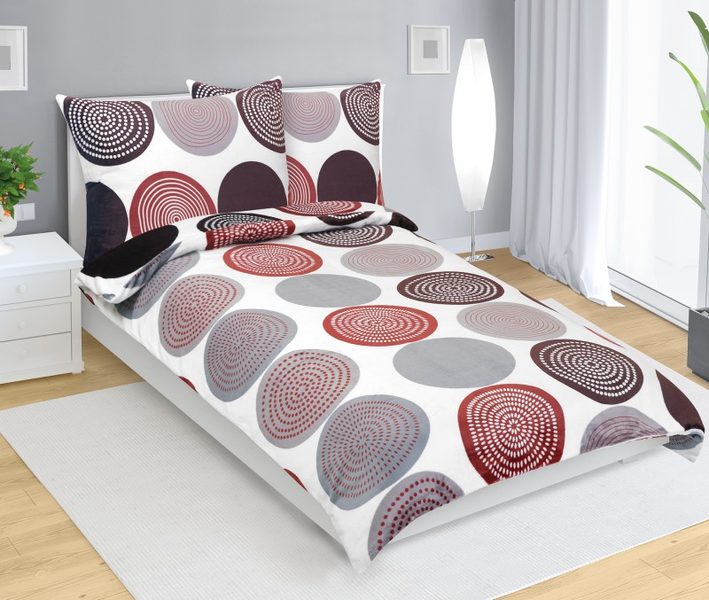 Povlečení MIKROFLANEL Červená,Šedá,Bílá 95/565 140x200, 70x90 cm