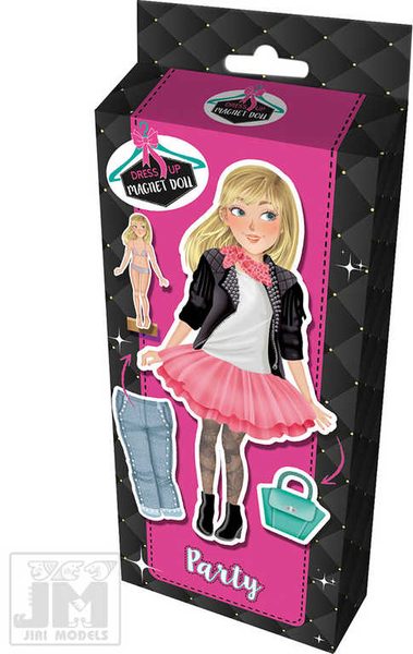 Panenka magnetická oblékací Na party set s podstavcem