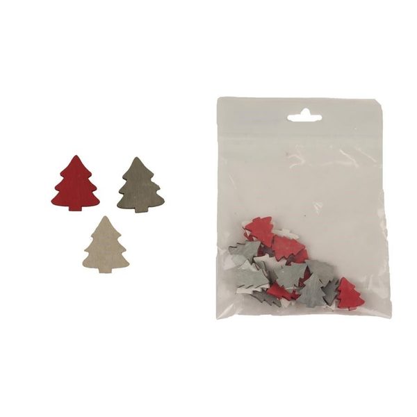 Dekorační stromečky, 24 ks D4722 - 1,5 x 0,2 x 2 cm