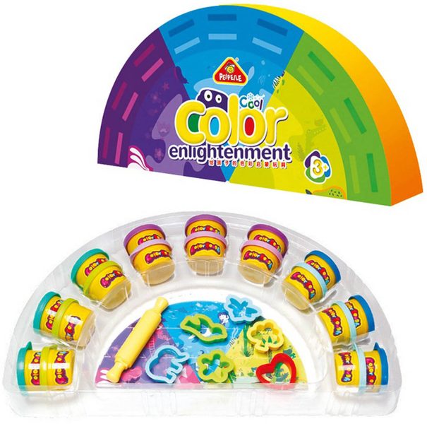 Modelína studené barvy kreativní sada 18 kelímků plastelína s nástroji