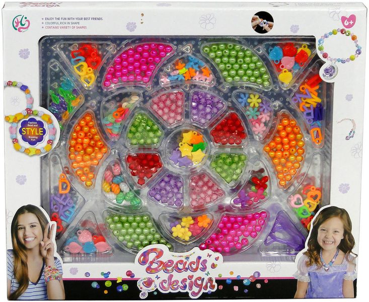 Korálky navlékací s přívěsky kreativní set výroba dětská bižuterie