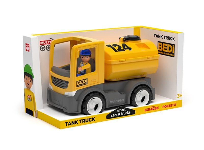 IGRÁČEK MultiGO BUILD auto cisterna žlutá s řidičem