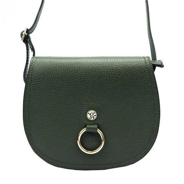 GREGORIO Kožená dámská crossbody kabelka tmavě zelená