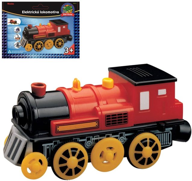 MAXIM Lokomotiva červená elektrická na baterie Světlo Zvuk plast