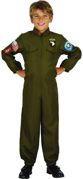 KARNEVAL Šaty vojenský pilot vel.M (120-130cm) 5-9 let *KOSTÝM*