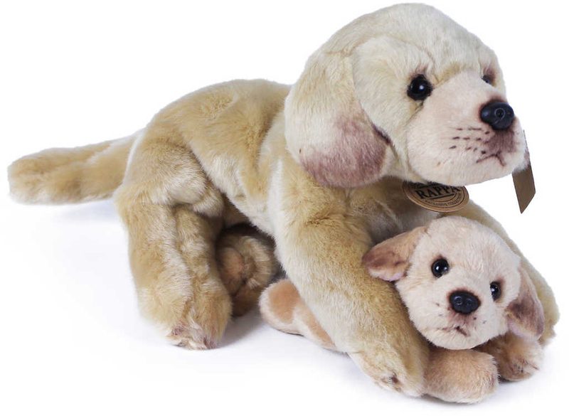 PLYŠ Set pes světlý labrador + mládě 25cm Eco-Friendly *PLYŠOVÉ HRAČKY*