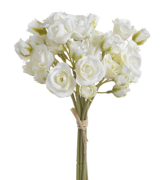 Kytice mini růžiček 9 ks - bílá