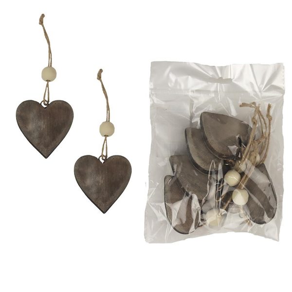 Dekorace srdce, 5ks D4105-21 - 5,5 x 6 x 1,5 cm