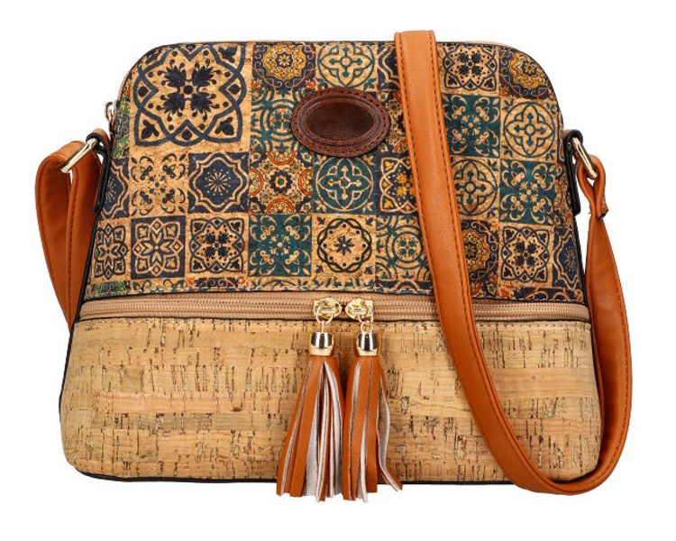 Crossbody dámská kabelka v korkovém designu T8297 typ 8