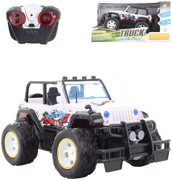 RC Auto terénní bílé off-road na vysílačku 1:16 na baterie Světlo