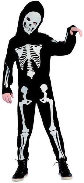 KARNEVAL Šaty kostra chlapec vel. M (120-130 cm) 5-9 let KOSTÝM