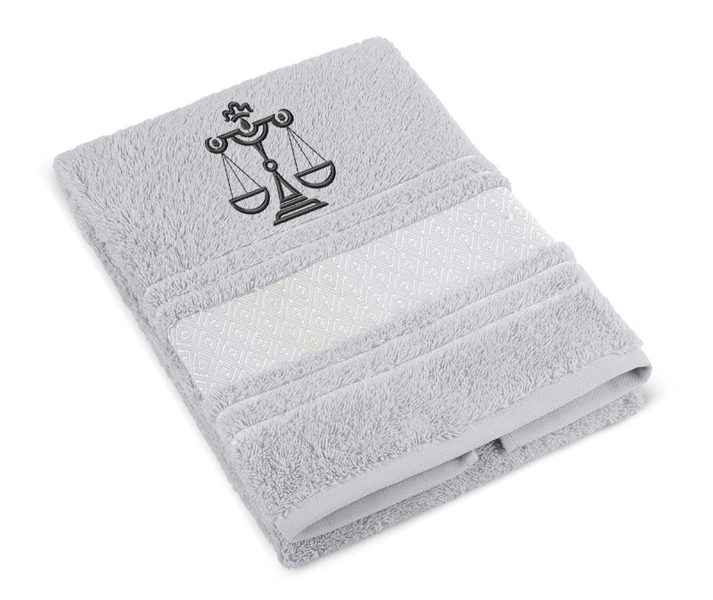 Froté ručník mozaika se znamením VÁHY Šedá 123/042