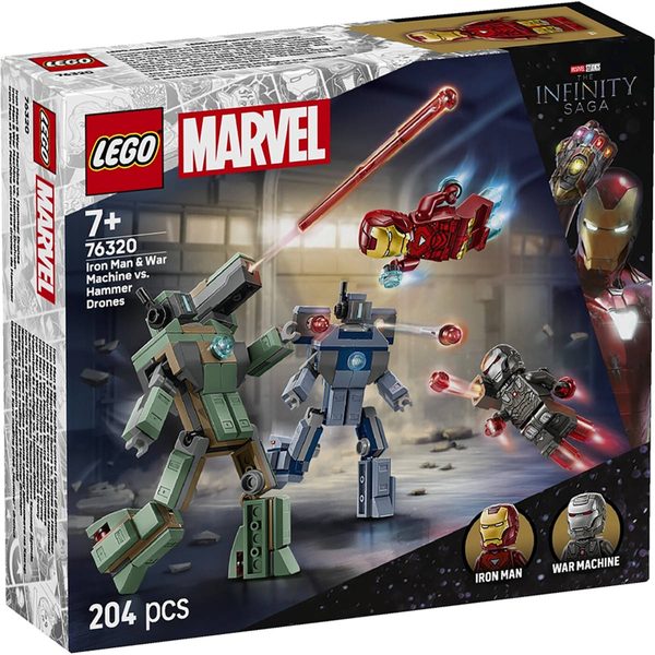 LEGO MARVEL Iron Man a War Machine vs. Hammerovy Drony 76320