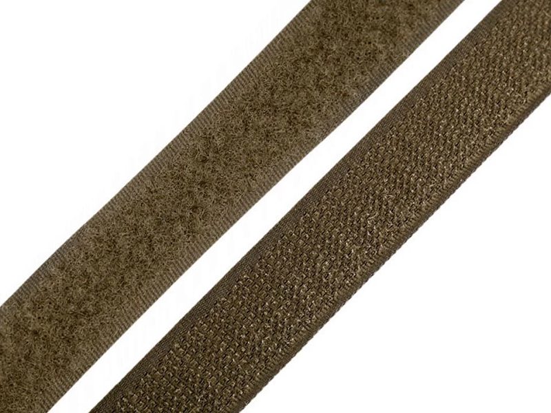 Suchý zip khaki háček + plyš 38 mm METRÁŽ