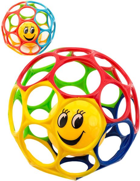 Baby míček mačkací s chrastítkem měkký pro miminko plast