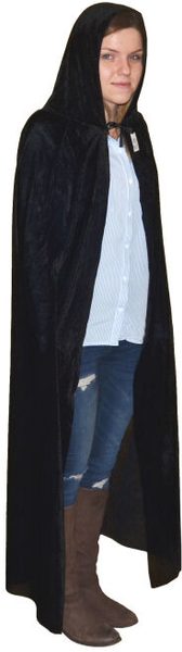 KARNEVAL Šaty plášť s kapucí černý 130cm halloween *KOSTÝM*