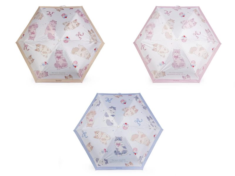 Dětský skládací mini deštník kočka s rukojetí tlapka