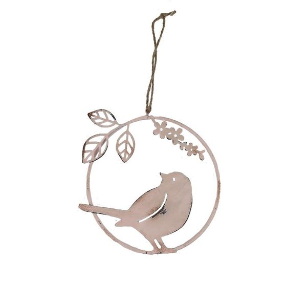 Dekorace k zavěšení s ptáčkem K3124-05 - 13 × 12,5 × 0.4 cm