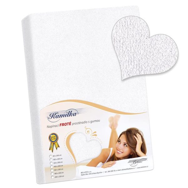 Prostěradlo froté Bílá /001 180x200 cm