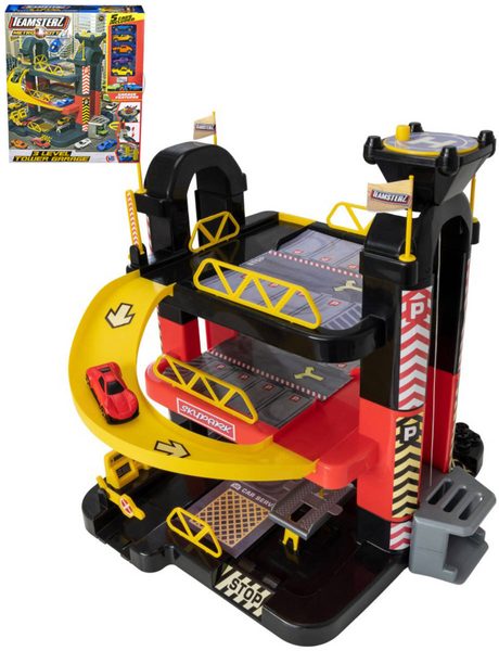 Teamsterz garáž 2 patra s výtahem (5 autíček kov/plast)