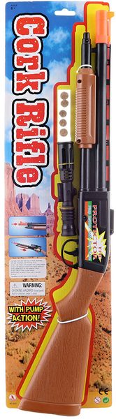 Puška dětská brokovnice se zaměřovačem set s 5 korkovými náboji