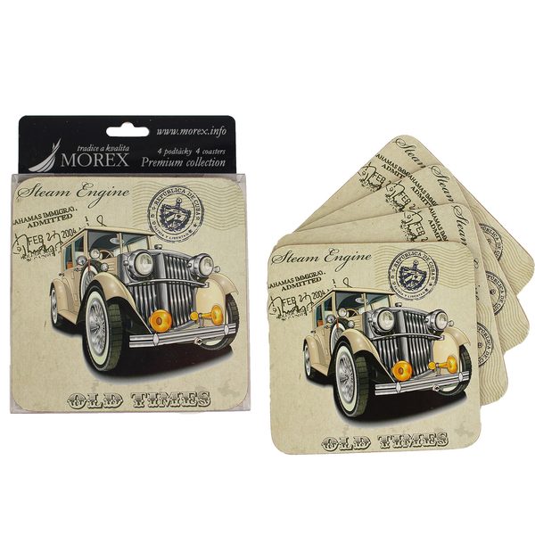 Podtácky 4 ks - Old Times 350059 - 10 x 10 x 0,4 cm
