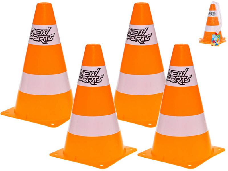 Kužely dopravní tréninkové výstražné set 4ks plast