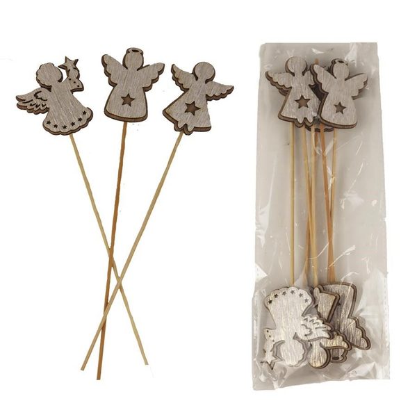 Zápich anděl, 6 ks D4595 - 4,5 - 5 x 0,5 x 5 - 6 cm