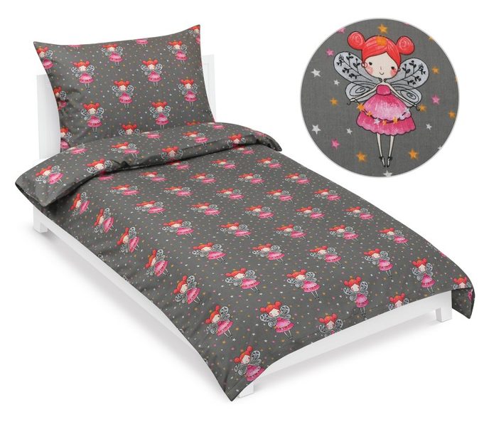Povlečení bavlněné Junior Bílá,Růžová,Šedá 90/089 140x200, 70x90 cm