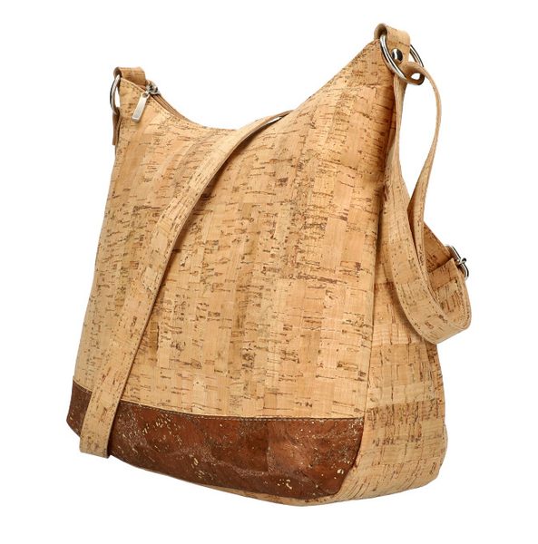 Korková crossbody dámská kabelka střední velikosti MSR14 hnědá