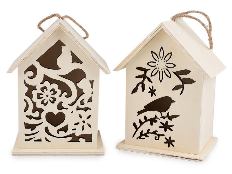 Závěsný dřevěný domeček / budka k domalování