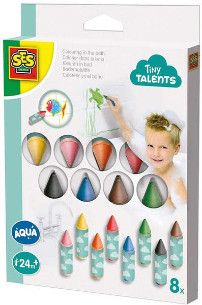 SES CREATIVE Baby voskovky do vany set 8ks do vody smývatelné
