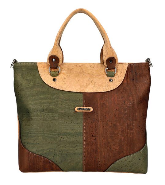 ELENCO Korková dámská kabelka do ruky 811MS zelená