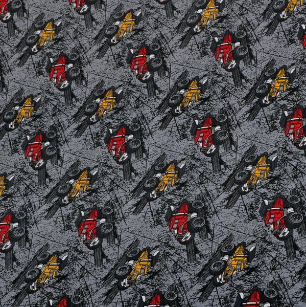 Látka - elastický úplet s potiskem Černá 48/405 šířka 175 cm