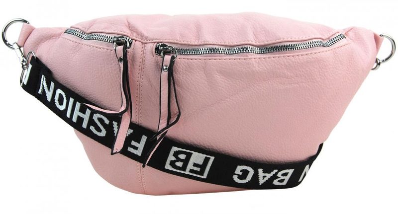 Větší dámská moderní ledvinka světle růžová