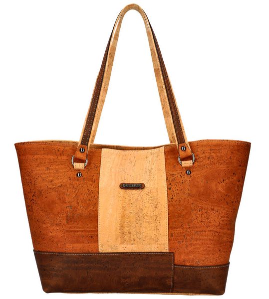 ELENCO Korková dámská kabelka přes rameno 805MS camel hnědá