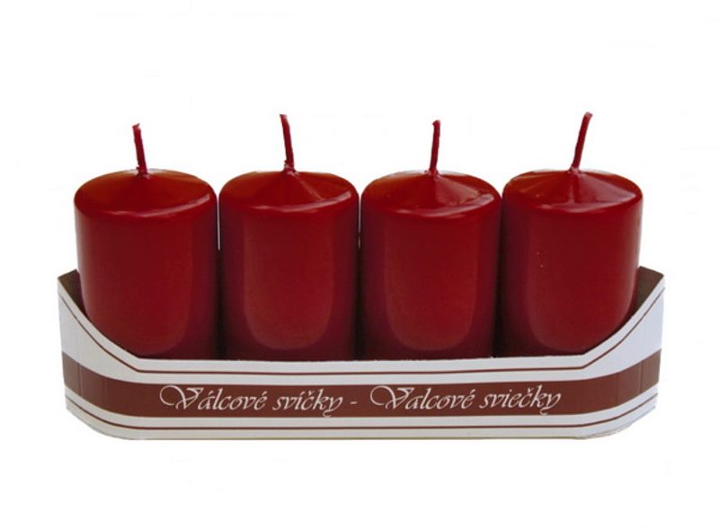 Adventní svíčky válec 40/70 mm (4 ks) - vínová